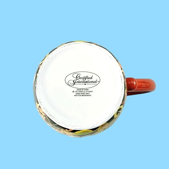 Pitcher Floral Hibiscus Certified International Tre Sorelle 8 1/2" - Picture 6 of 7